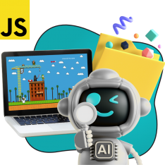 Язык программирования JavaScript + AI. Проектное обучение + геймификация + AI-помощники - КИБЕРшкола программирования для детей, компьютерные курсы для школьников, начинающих и подростков - KIBERone г. Краснообск